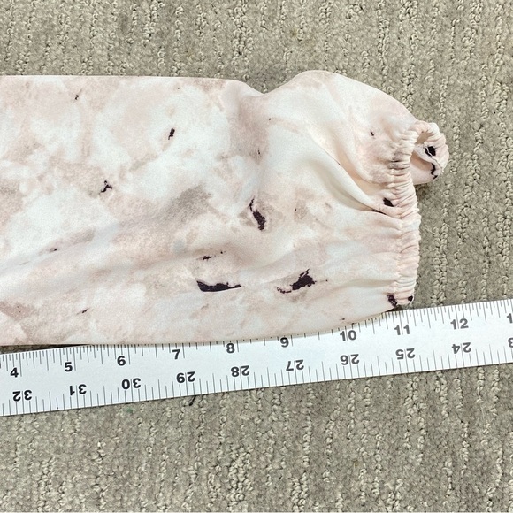 Cynthia Rowley Blouse Women XS Pink Abstract Floral V-Neck Hi Low Hem 3/4 Sleeve - Picture 11 of 11